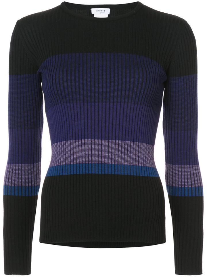 Akris Punto Striped Sweater - Black