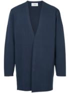 Clane Homme Long Line V-neck Cardigan - Blue
