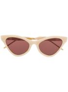 Gucci Eyewear Cat Eye Frames Sunglasses - Neutrals