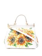 Dolce & Gabbana Sunflower Print Sicily Bag - White