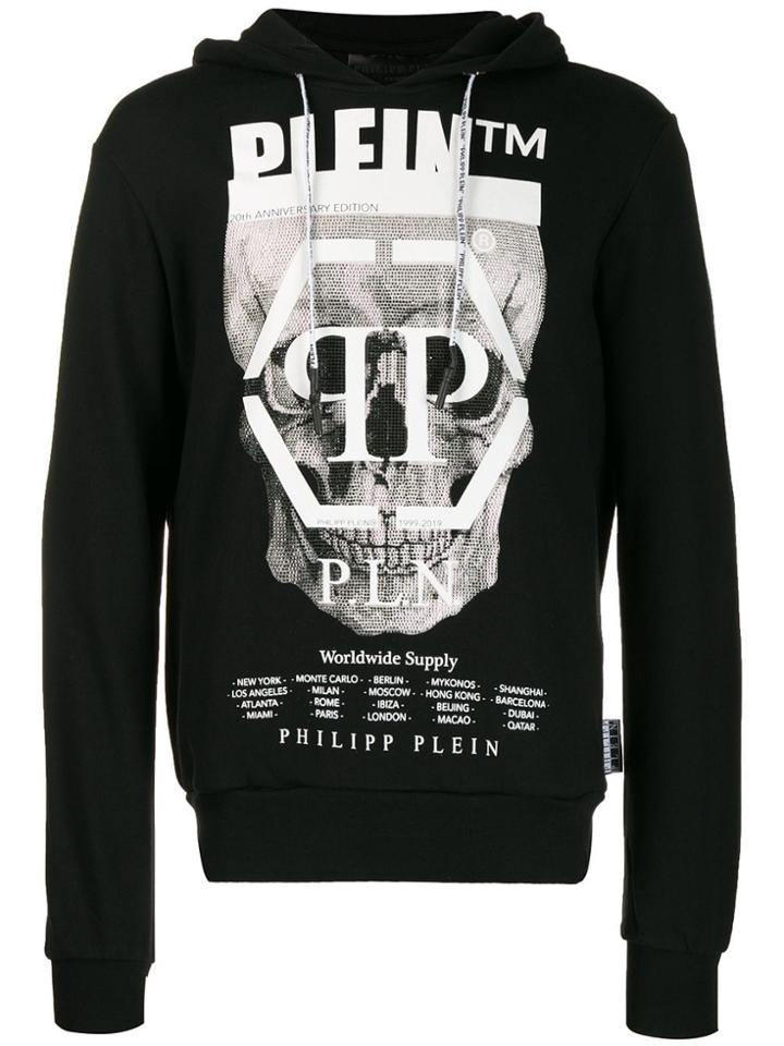 Philipp Plein Rhinestone Skull Hoodie - Black