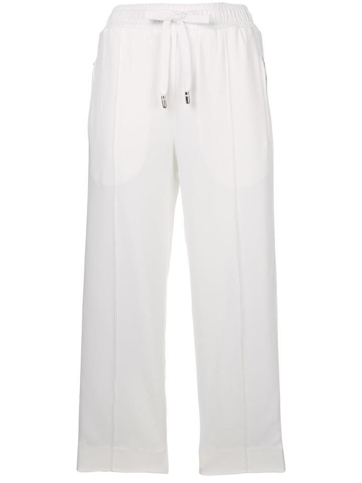 Dolce & Gabbana Drawstring Cropped Side Trim Trousers - White