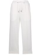 Dolce & Gabbana Drawstring Cropped Side Trim Trousers - White