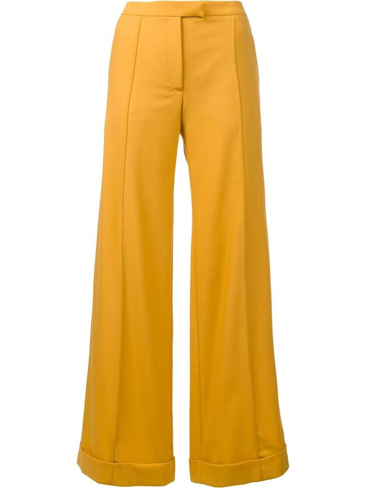 Nina Ricci Tailored Palazzo Pants, Women's, Size: 36, Yellow/orange, Wool
