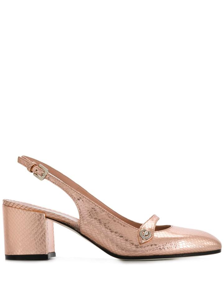 Pollini Slingback Block Heel Pumps - Pink
