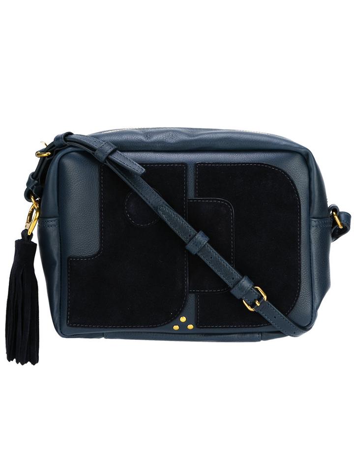 Jérôme Dreyfuss Dominique Shoulder Bag, Women's, Blue, Cotton/calf Leather/calf Suede