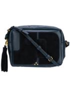 Jérôme Dreyfuss Dominique Shoulder Bag, Women's, Blue, Cotton/calf Leather/calf Suede