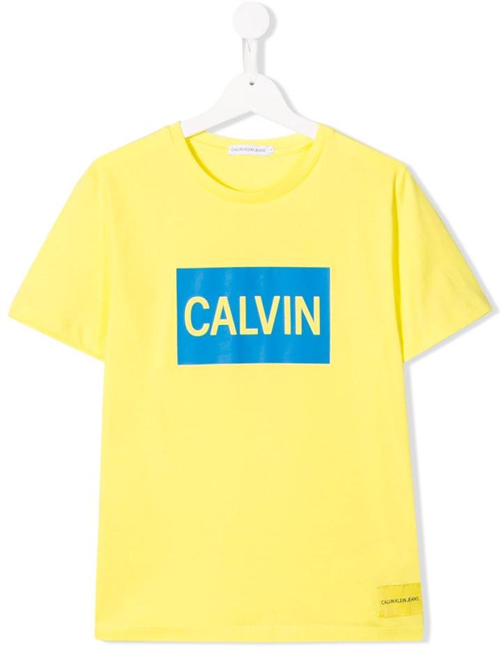 Calvin Klein Kids Teen Logo Box T-shirt - Green