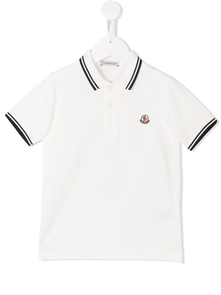 Moncler Kids Classic Polo Shirt, Boy's, Size: 12 Yrs, White
