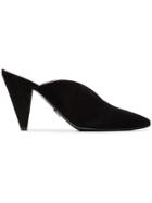 Prada Black Pointed Toe 90 Suede Leather Mules