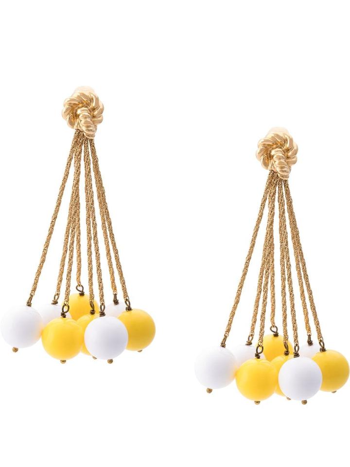 Aurelie Bidermann Ball Charm Earrings - Yellow