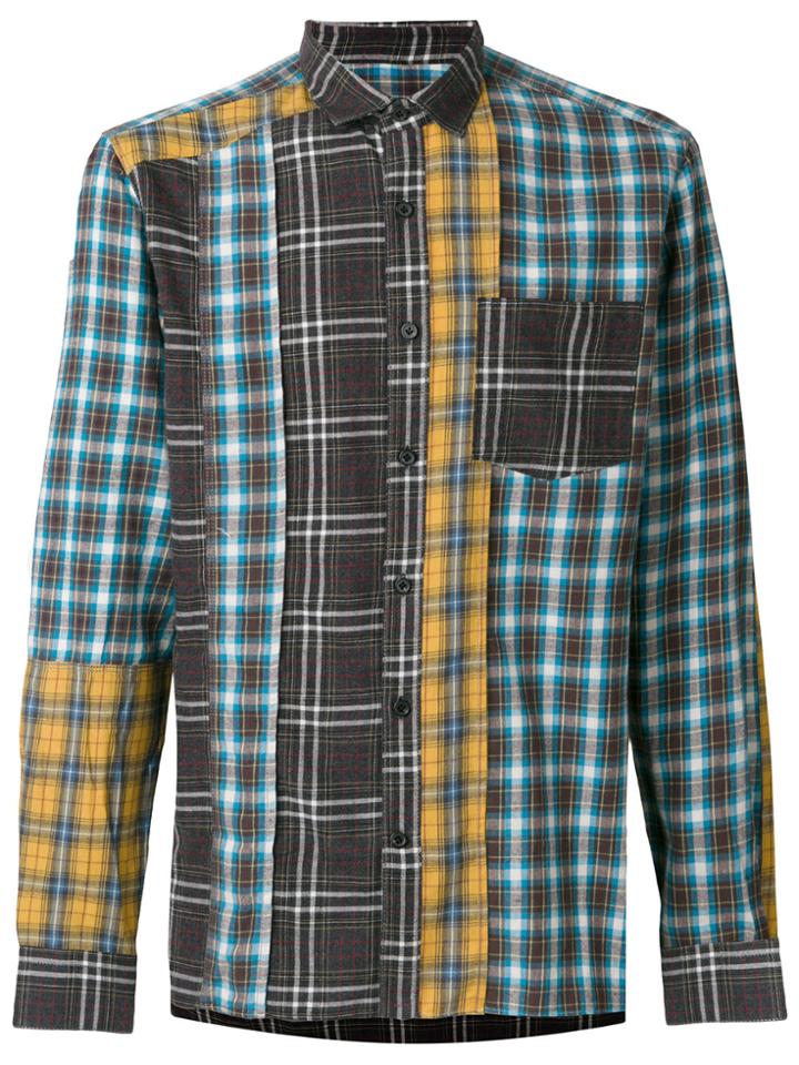 Lanvin Tartan Panel Shirt - Blue