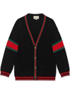 Gucci Oversize Cable Knit Cardigan - Black