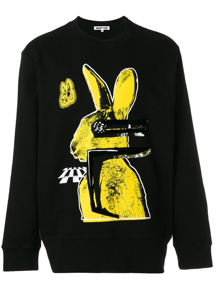 Mcq Alexander Mcqueen Abstract Rabbit Print Sweatshirt - Black