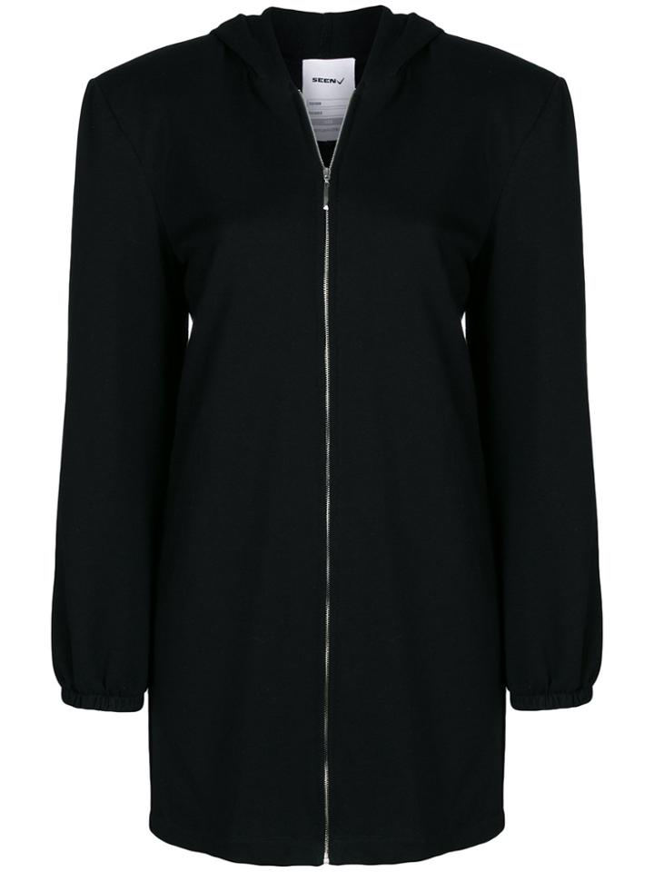 Seen Zipped Hooded Jacket - Black