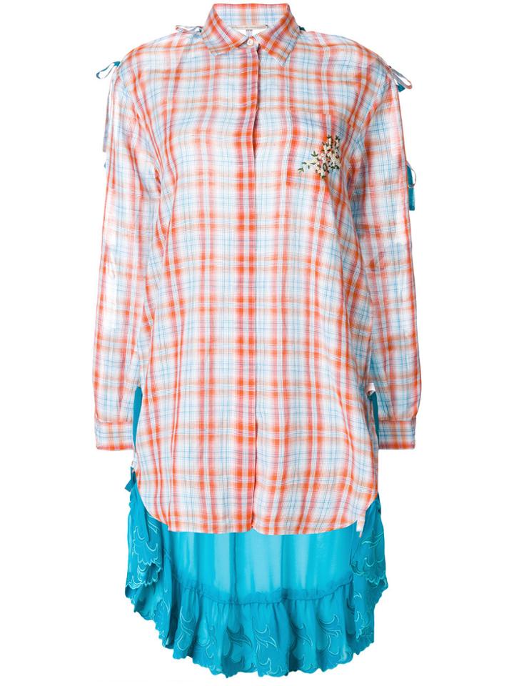 Marco De Vincenzo Checked Printed Loose Shirt - Blue