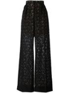 Stella Mccartney Flared Lace Trousers, Women's, Size: 40, Black, Cotton/polyamide/silk
