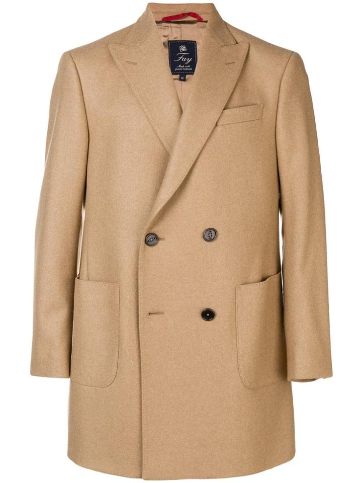Fay Double-breasted Coat - Neutrals