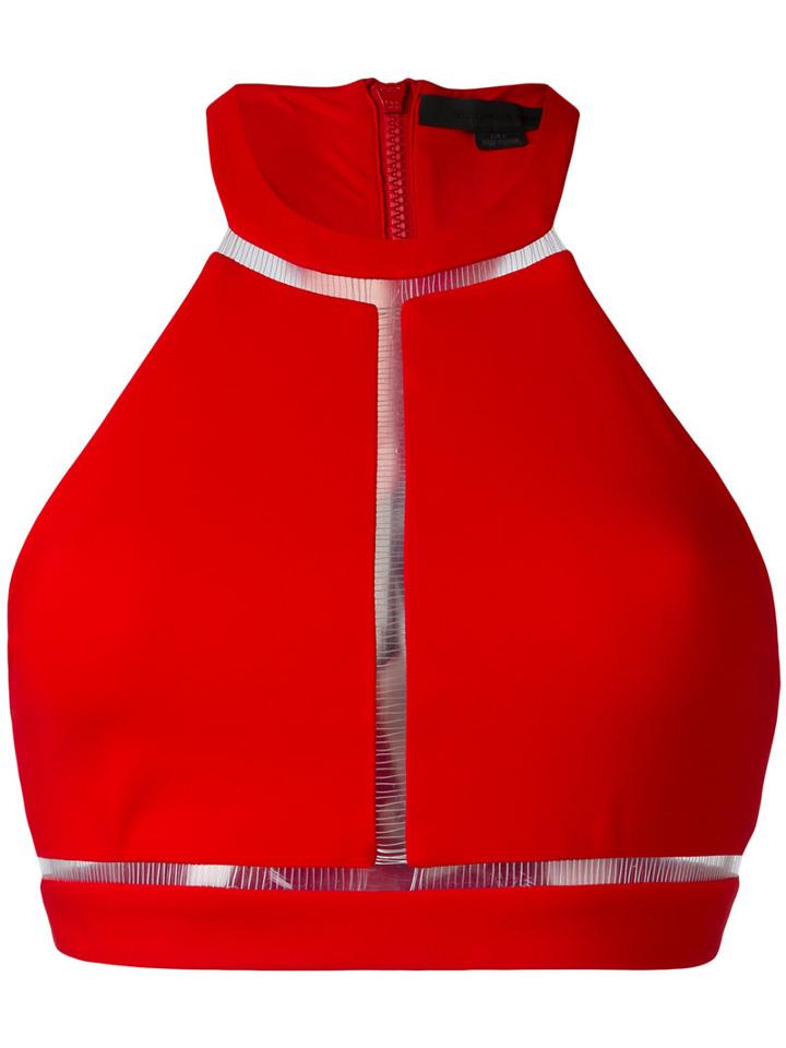 Alexander Wang - Fish Line Detail Bikini Top - Women - Nylon/spandex/elastane - S, Women's, Red, Nylon/spandex/elastane