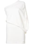 Halston Heritage Fitted One-shoulder Dress - White