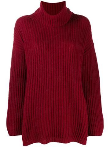 Incentive! Cashmere Rollneck Cashmere Sweater - Red