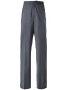 Yang Li - Belt Detail Trousers - Men - Virgin Wool - 48, Grey, Virgin Wool