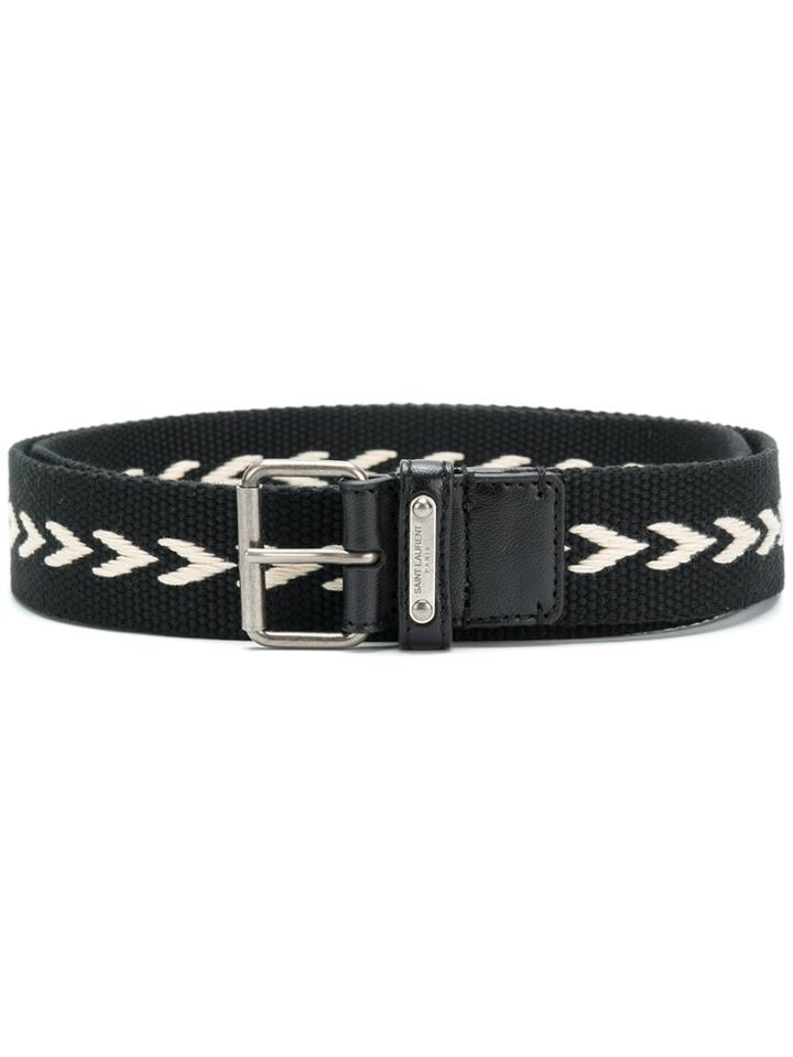 Saint Laurent Motorcycle Id Buckle Belt - Black