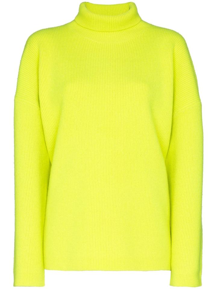 Sies Marjan Fluorescent Knit Roll Neck Jumper - Yellow