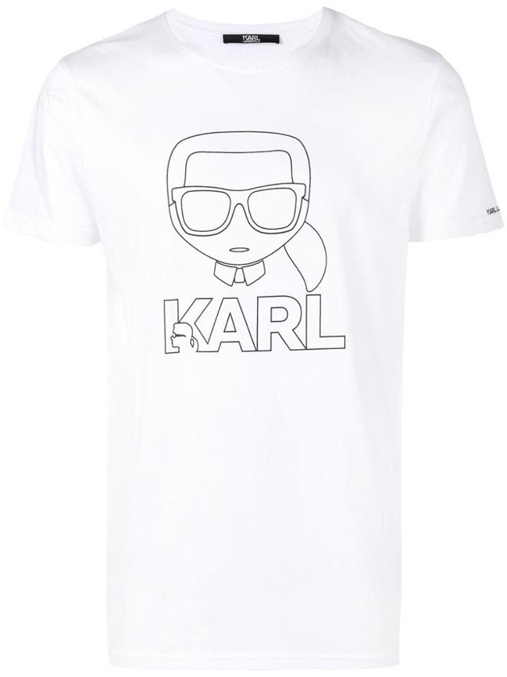 Karl Lagerfeld Ikonik Karl Outline T-shirt - White