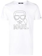 Karl Lagerfeld Ikonik Karl Outline T-shirt - White