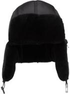 Prada Shearling Hat - Black