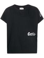 Greg Lauren Logo Print Boxy-fit T-shirt - Black