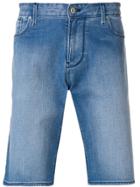 Emporio Armani Straight Leg Denim Shorts - Blue