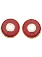 Hermes Vintage Leather Covered Earrings