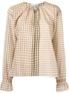 Forte Forte Checked Flared Blouse - Neutrals