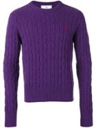 Ami Alexandre Mattiussi Ami De Caur Cable-knit Sweater - Pink & Purple