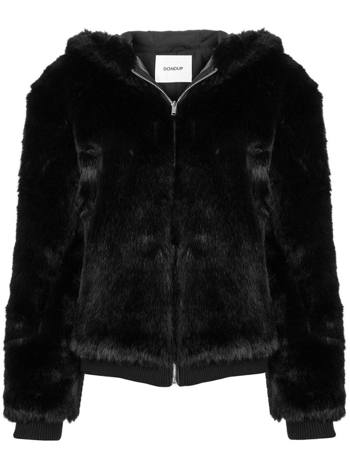 Dondup Faux Fur Hooded Jacket - Black