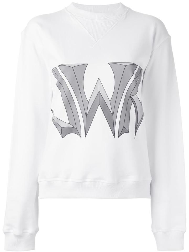 J.w. Anderson 3d Logo Sweatshirt, Women's, Size: M, White, Cotton