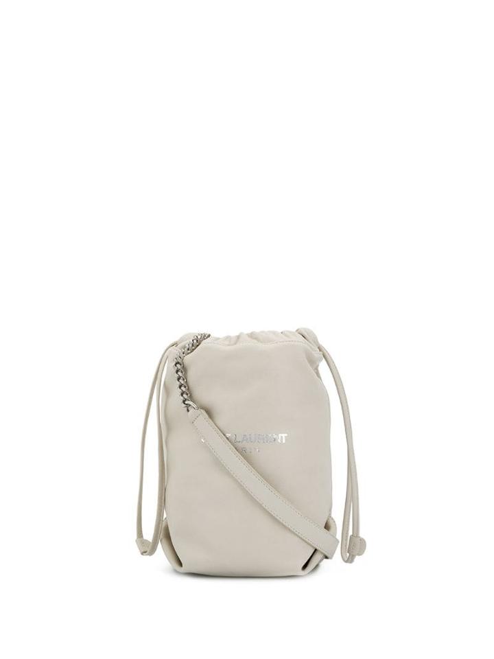 Saint Laurent Teddy Chain Pouch - White