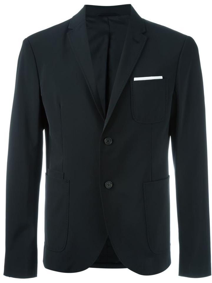 Neil Barrett Classic Casual Blazer, Men's, Size: 46, Black, Polyester/spandex/elastane/viscose