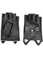 Karl Lagerfeld Cat Fingerless Gloves - Black