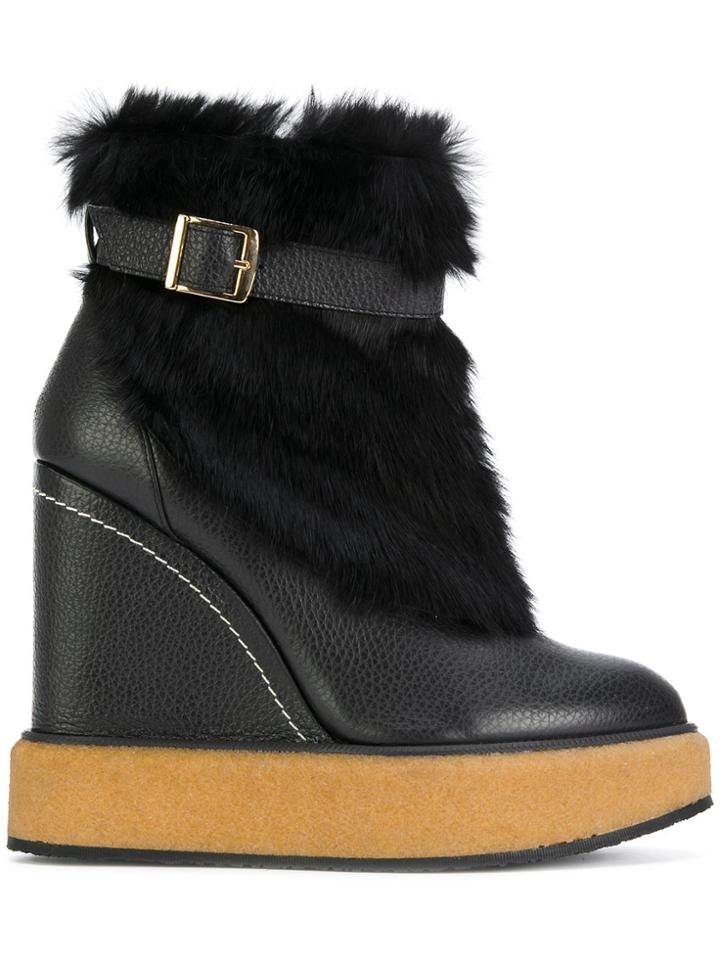 Paloma Barceló Wedge Ankle Boots - Black