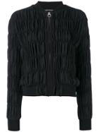 Versace - Ruche Bomber Jacket - Women - Silk/polyethylene/acetate - 42, Women's, Black, Silk/polyethylene/acetate