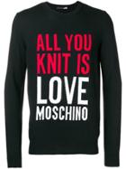 Love Moschino Slogan Jumper - Black