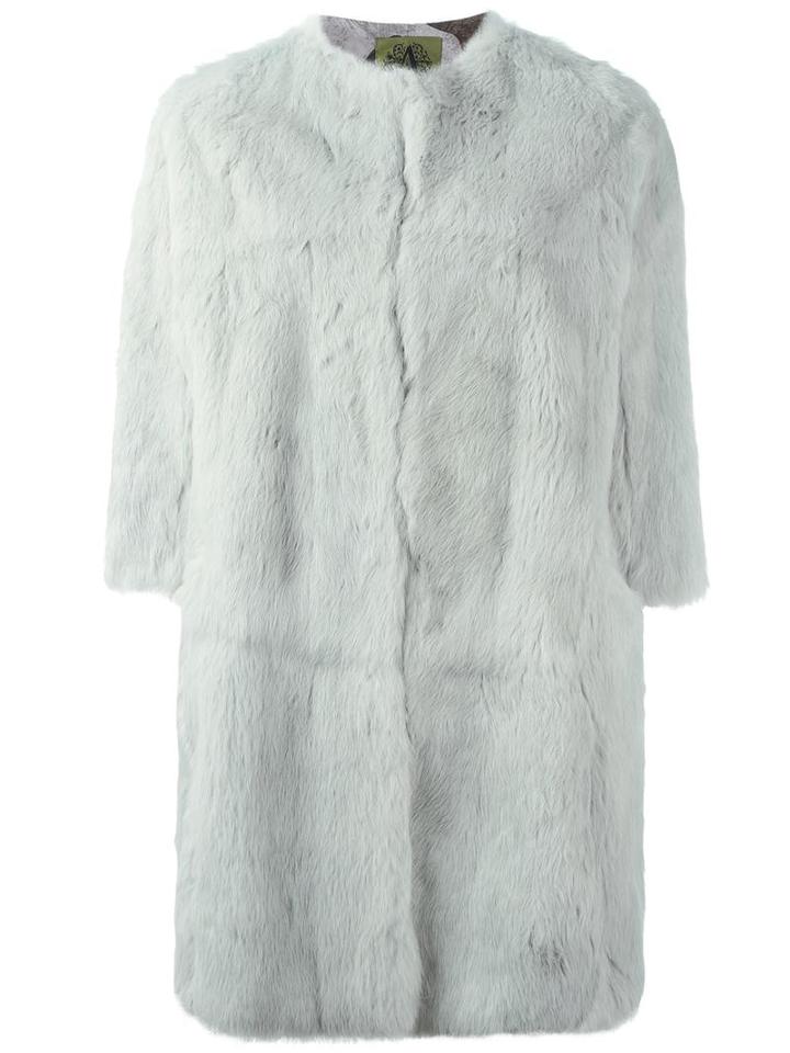 Alessandra Chamonix 'camelie' Coat, Women's, Size: 42, Blue, Rabbit Fur/nylon