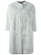 Alessandra Chamonix 'camelie' Coat, Women's, Size: 42, Blue, Rabbit Fur/nylon