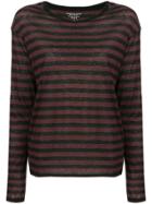Majestic Filatures Striped Long Sleeve Top - Red