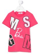 Msgm Kids - Barbie Embroidered T-shirt - Kids - Cotton - 8 Yrs, Girl's, Pink/purple