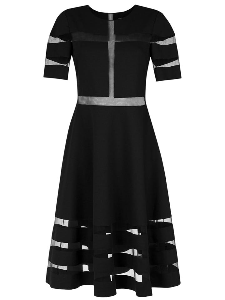 Gloria Coelho Tulle Panelled Dress - Black