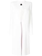 Haider Ackermann Asymmetric Straight Coat - White
